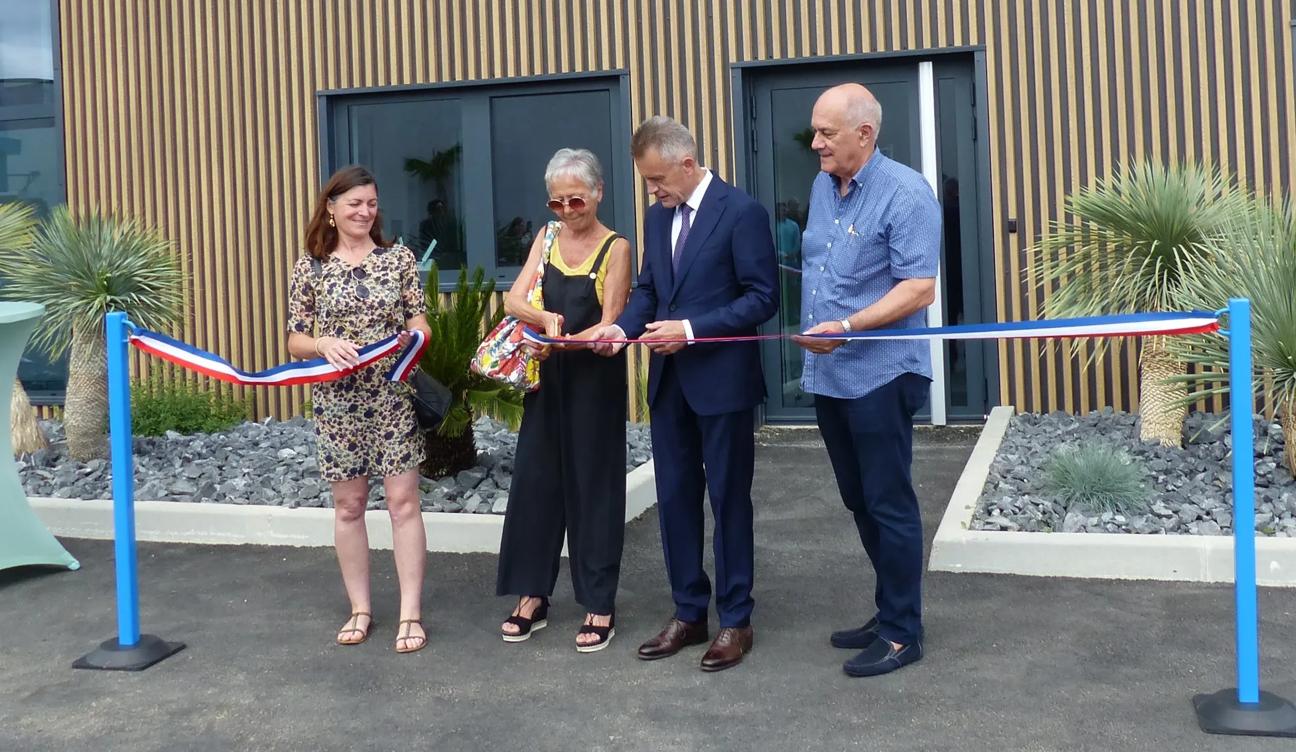 Inauguration de FAUN Services Languedoc le 26 juin en présence de : Séverine Saur, Maire de Cabrerolles et Conseillère départementale, Marlène Puche, Maire de Maraussan, Etienne Blaise, Président de FAUN Environnement, et Alain Caralp, Président de la Communauté de Communes la Domitienne 